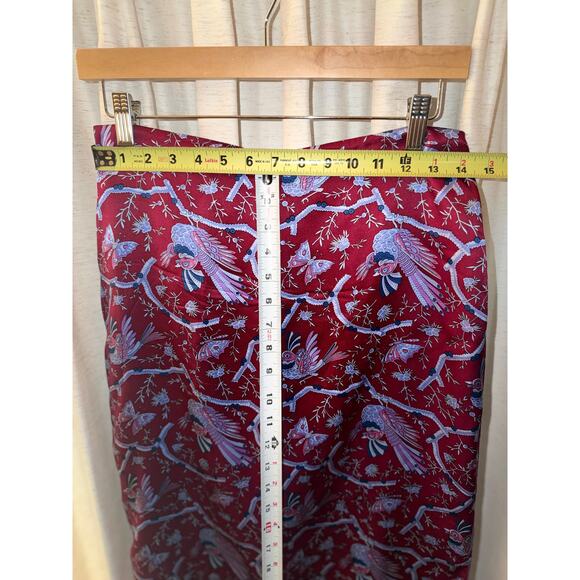 Vintage Betsey Johnson Silk Midi Skirt Butterflies 90s M Y2K 00s Whimsical Birds - Picture 10 of 13
